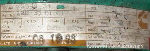 Used Cummins 1250 kW standby diesel generator set, Cummins Model KTA50-G3