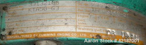 Used Cummins 1250 kW standby diesel generator set, Cummins Model KTA50-G3