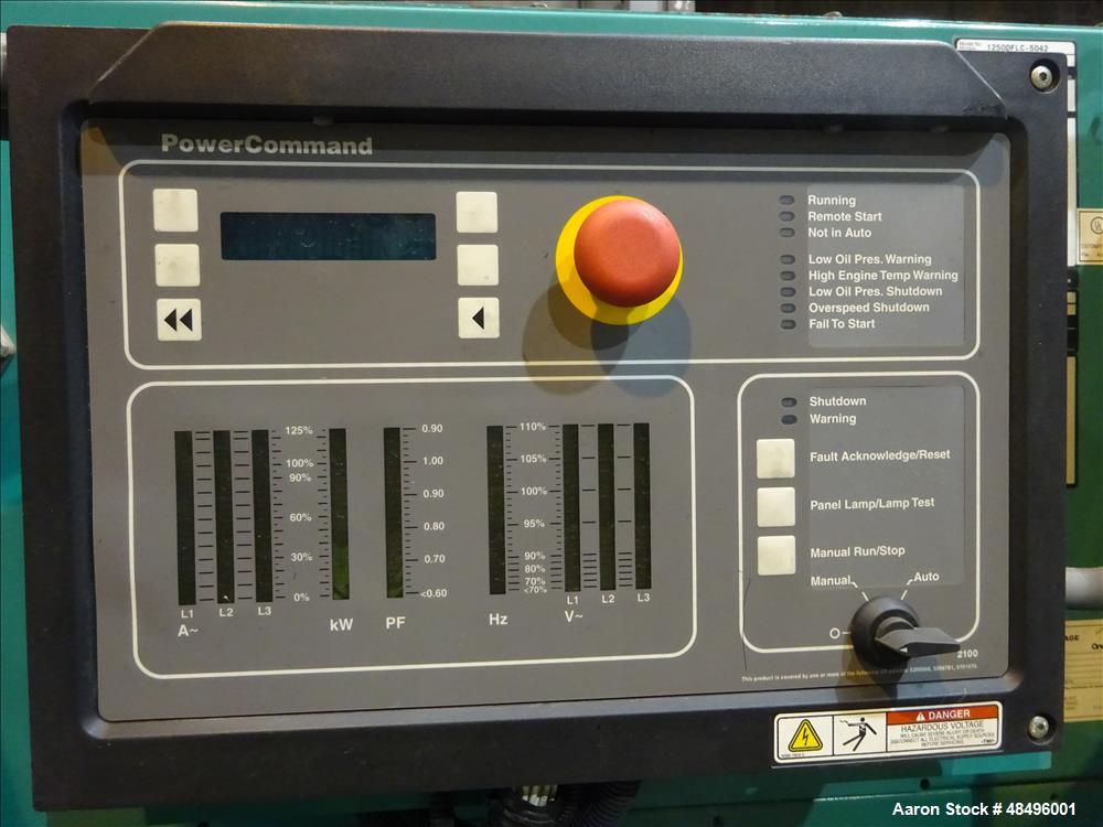 Used Cummins 1250 kW Standby Diesel Generator Set, Model 1250DFLC-5042