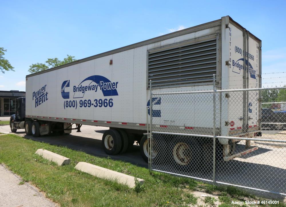 Used Cummins 1250 kW standby (1100 kW prime) portable / trailer mounted diesel generator set, model 1250DFLC-947708, SN- F980750028. Cummins KTA50-G3 engine rated 1850 HP at 1800 RPM, SN-33140632. 3/...