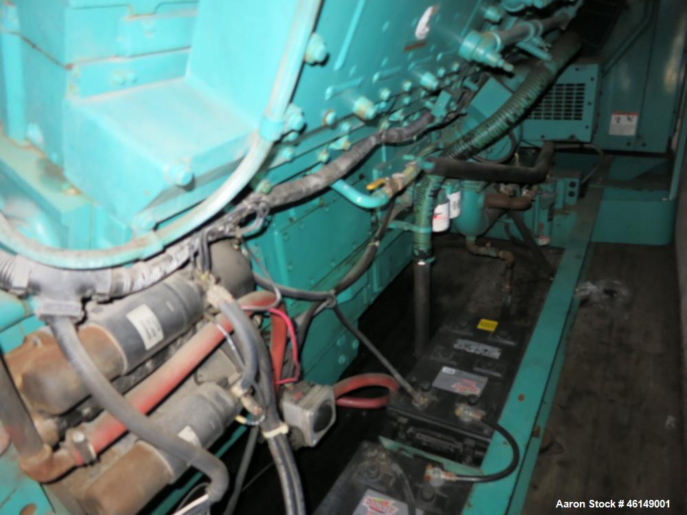 Used Cummins 1250 kW standby (1100 kW prime) portable / trailer mounted diesel generator set, model 1250DFLC-947708, SN- F980750028. Cummins KTA50-G3 engine rated 1850 HP at 1800 RPM, SN-33140632. 3/...