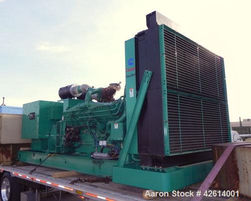 Used Cummins / Onan 1500 kW standby diesel generator set. Cummins model 1500 DFLE SN-I000146270. Cummins model KTA50-G9 engine SN-33146824 rated 2220 hp @ 1800 rpm. 3/60/480V. 2500 Amp main-line circ...