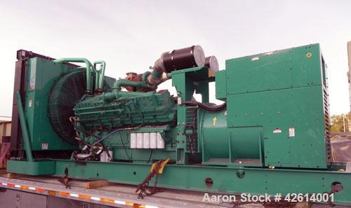 Used Cummins / Onan 1500 kW standby diesel generator set. Cummins model 1500 DFLE SN-I000146270. Cummins model KTA50-G9 engine SN-33146824 rated 2220 hp @ 1800 rpm. 3/60/480V. 2500 Amp main-line circ...
