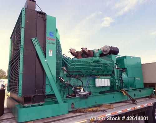 Used Cummins / Onan 1500 kW standby diesel generator set. Cummins model 1500 DFLE SN-I000146270. Cummins model KTA50-G9 engine SN-33146824 rated 2220 hp @ 1800 rpm. 3/60/480V. 2500 Amp main-line circ...