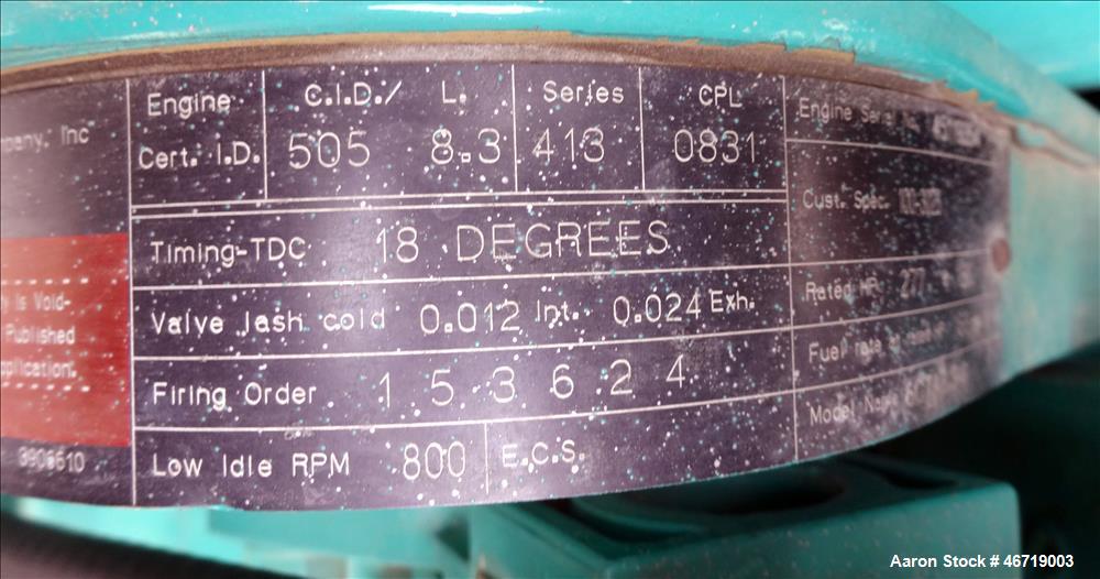 Used Cummins 150 kW standby (135 kW prime) diesel generator set, 150 DGFA, SN-A