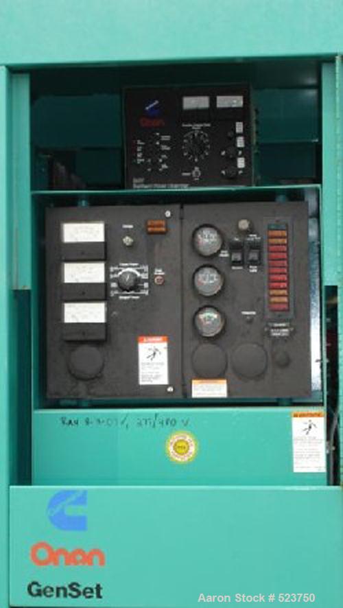 USED: Cummins/Onan 175 kW diesel generator, model 175DGFB, spec#61843H. Standby rated at 175 kW, 3 phase/117 kW single phase.Currently set up for 277/480 volts, 3 phase. 12 lead reconnectable,60 hert...