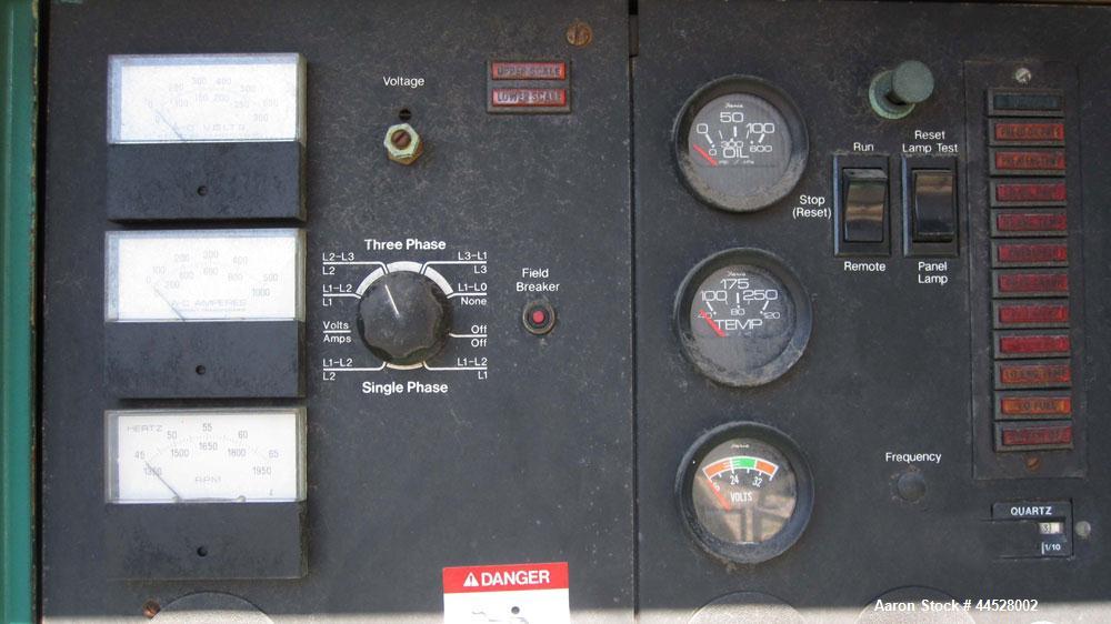Used Cummins 230 kW standby (210 kW prime) diesel generator set, model 230DFAB, SN-J920490544. Cummins LTA10-G1 engine rated 380 HP @ 1800 RPM. 3/60/277/480V. 350 Amp main-line circuit breaker. PMG -...