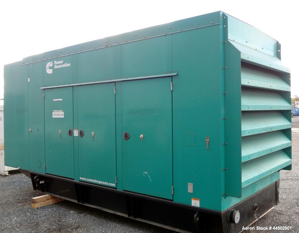 Used Cummins 250 kW standby (225 prime) diesel generator set, model 250DQDAA-543387B, SN- E090001182. Cummins QSL9-G3 NR3 engine rated 399 HP at 1800 RPM, SN-46997046, emissions EPA tier 3 certified....