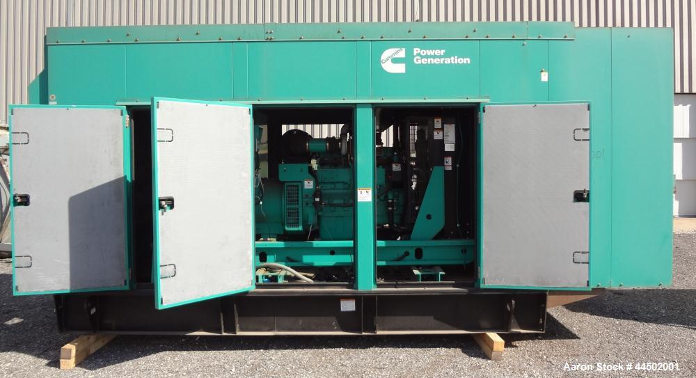 Used Cummins 250 kW standby (225 prime) diesel generator set, model 250DQDAA-543387B, SN- E090001182. Cummins QSL9-G3 NR3 engine rated 399 HP at 1800 RPM, SN-46997046, emissions EPA tier 3 certified....