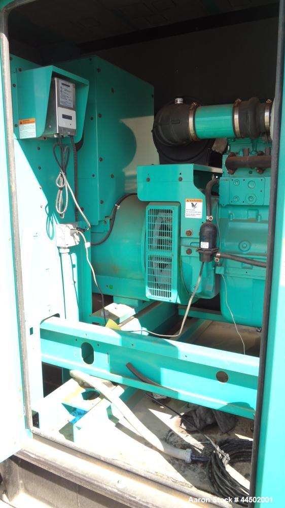 Used Cummins 250 kW standby (225 prime) diesel generator set, model 250DQDAA-543387B, SN- E090001182. Cummins QSL9-G3 NR3 engine rated 399 HP at 1800 RPM, SN-46997046, emissions EPA tier 3 certified....