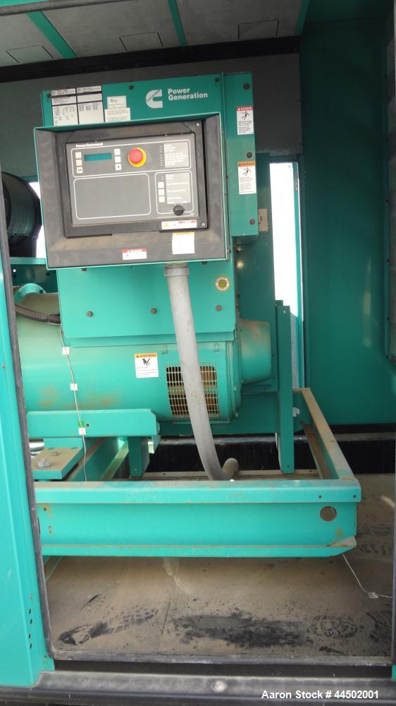 Used Cummins 250 kW standby (225 prime) diesel generator set, model 250DQDAA-543387B, SN- E090001182. Cummins QSL9-G3 NR3 engine rated 399 HP at 1800 RPM, SN-46997046, emissions EPA tier 3 certified....