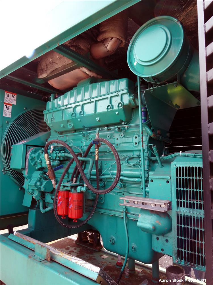 Used Cummins 300 kW standby (270 kW prime) diesel generator set, model 300DFCB, SN-F910400725. Cummins NTA-855-G2 engine rated 465 HP at 1800 RPM, SN-30331560. 3/60/277/480V. 500 Amp main-line circui...