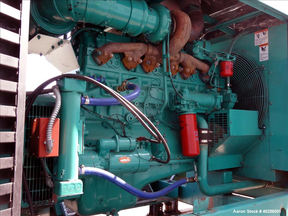 Used Cummins 300 kW standby (270 kW prime) diesel generator set, model 300DFCB, SN-F910400725. Cummins NTA-855-G2 engine rated 465 HP at 1800 RPM, SN-30331560. 3/60/277/480V. 500 Amp main-line circui...