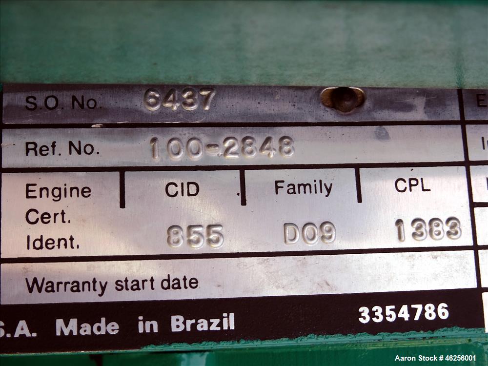 Used Cummins 300 kW standby (270 kW prime) diesel generator set, model 300DFCB, SN-F910400725. Cummins NTA-855-G2 engine rated 465 HP at 1800 RPM, SN-30331560. 3/60/277/480V. 500 Amp main-line circui...