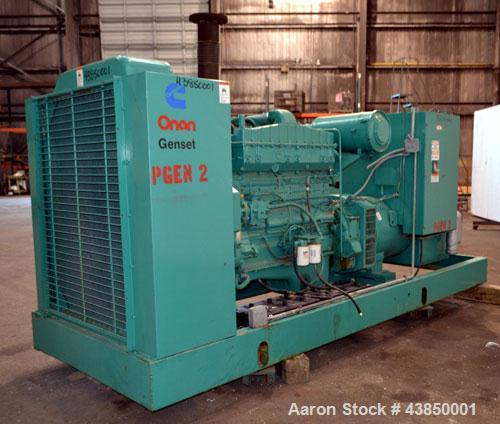 Used Cummins Onan 350 kW Standby (315kW prime) Diesel Generator Set, Model 350DFCC 39229F, SN- J900350129. Cummins NTA855-G3 rated 535 HP @ 1800 RPM. 3/60/277/480V. 800 Amp mainline circuit breaker. ...