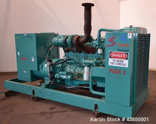 Used Cummins Onan 350 kW Standby (315kW prime) Diesel Generator Set, Model 350DFCC 39229F, SN- J900350129. Cummins NTA855-G3 rated 535 HP @ 1800 RPM. 3/60/277/480V. 800 Amp mainline circuit breaker. ...
