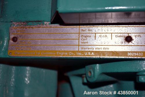 Used Cummins Onan 350 kW Standby (315kW prime) Diesel Generator Set, Model 350DFCC 39229F, SN- J900350129. Cummins NTA855-G3 rated 535 HP @ 1800 RPM. 3/60/277/480V. 800 Amp mainline circuit breaker. ...