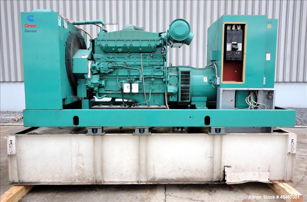 Used Cummins 350 kW diesel generator set, model 350DFCC, SN-H910410671. Cummins NTA855 engine rated 535 HP at 1800 RPM. 3/60/120/208V, 12 lead reconnectable to other voltages. PMG - permanent magnet ...