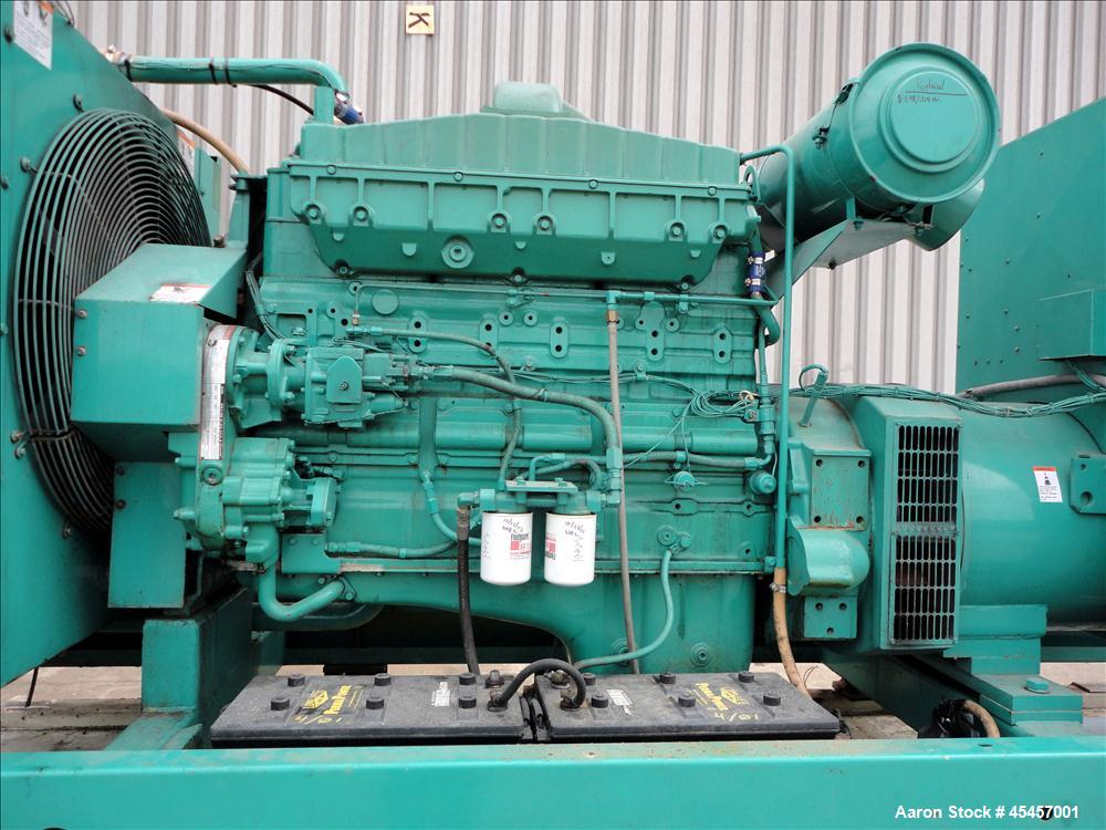 Used Cummins 350 kW diesel generator set, model 350DFCC, SN-H910410671. Cummins NTA855 engine rated 535 HP at 1800 RPM. 3/60/120/208V, 12 lead reconnectable to other voltages. PMG - permanent magnet ...