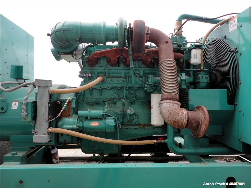 Used Cummins 350 kW diesel generator set, model 350DFCC, SN-H910410671. Cummins NTA855 engine rated 535 HP at 1800 RPM. 3/60/120/208V, 12 lead reconnectable to other voltages. PMG - permanent magnet ...