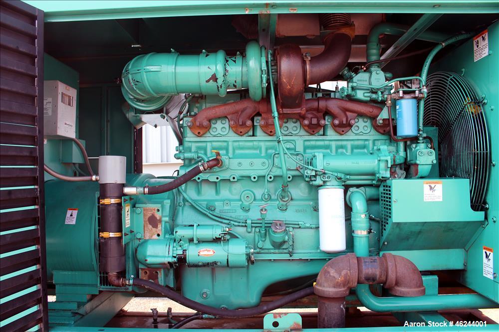 Used Cummins 350 kW standby (315 kW prime) diesel generator set model 350DFCC, SN-D920464636 Cummins NTA-855-G3 engine rated 535 HP at 1800 RPM, SN-303350028.  3/60/277/480V. 600 Amp main-line circui...