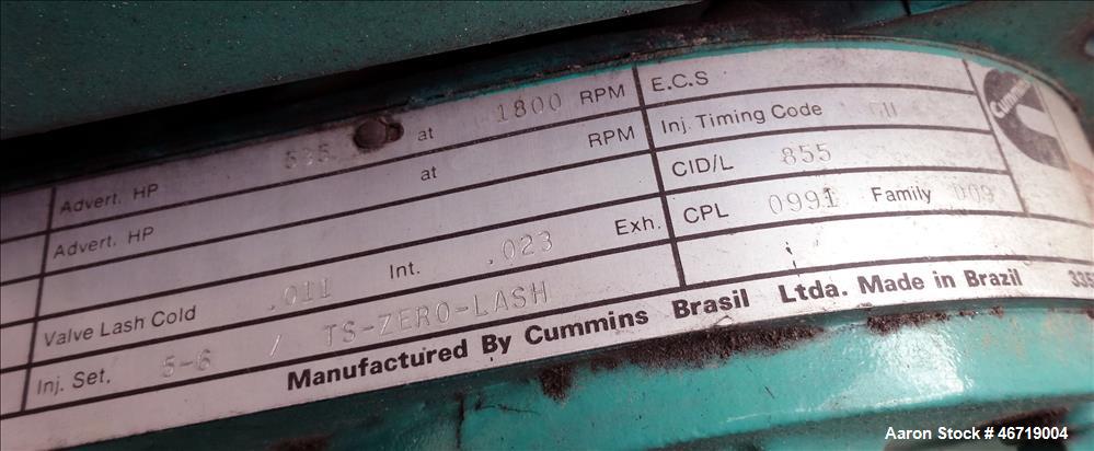 Used Cummins 350 kW diesel generator model 350DFCC. Cummins NTA-855-G3 engine