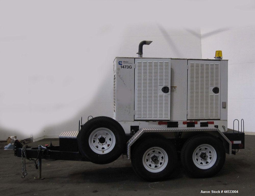 Used Cummins 35 kW standby (32 kW prime) portable / trailer mounted diesel generator set, model 35DGBB, SN-K040710175.  Cummins 4BTA3.9-G5 engine rated 68 HP at 1800 RPM. 3/60/277/480V also rated 35k...