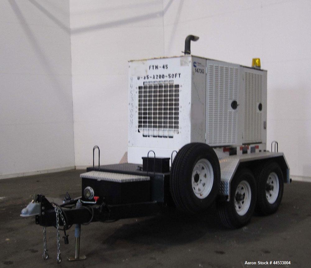 Used Cummins 35 kW standby (32 kW prime) portable / trailer mounted diesel generator set, model 35DGBB, SN-K040710175.  Cummins 4BTA3.9-G5 engine rated 68 HP at 1800 RPM. 3/60/277/480V also rated 35k...
