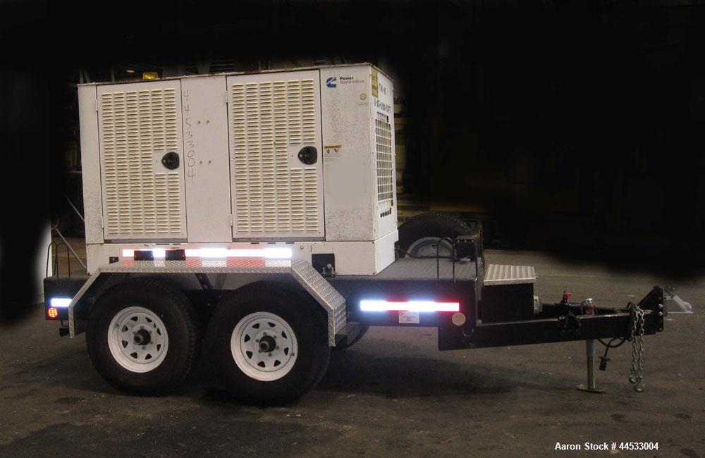 Used Cummins 35 kW standby (32 kW prime) portable / trailer mounted diesel generator set, model 35DGBB, SN-K040710175.  Cummins 4BTA3.9-G5 engine rated 68 HP at 1800 RPM. 3/60/277/480V also rated 35k...