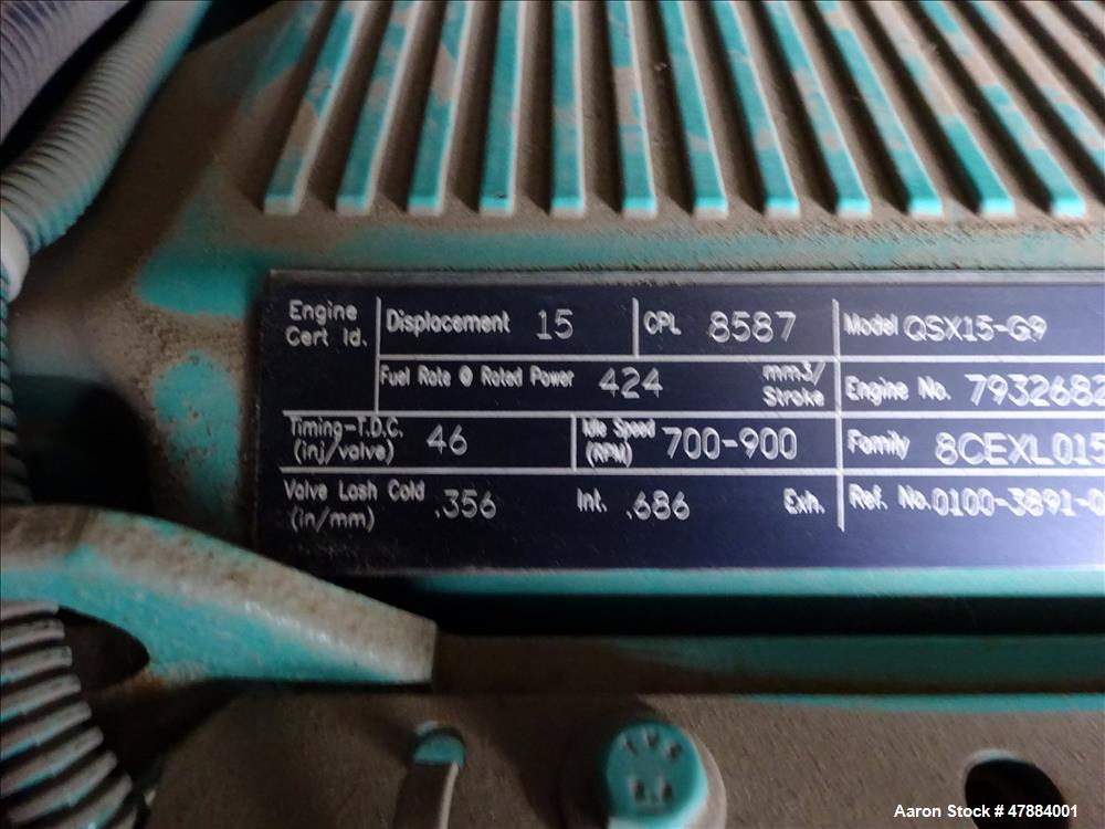 Cummins 500 kW diesel generator. Cummins QSK15-G9 engine, EPA Tier 2