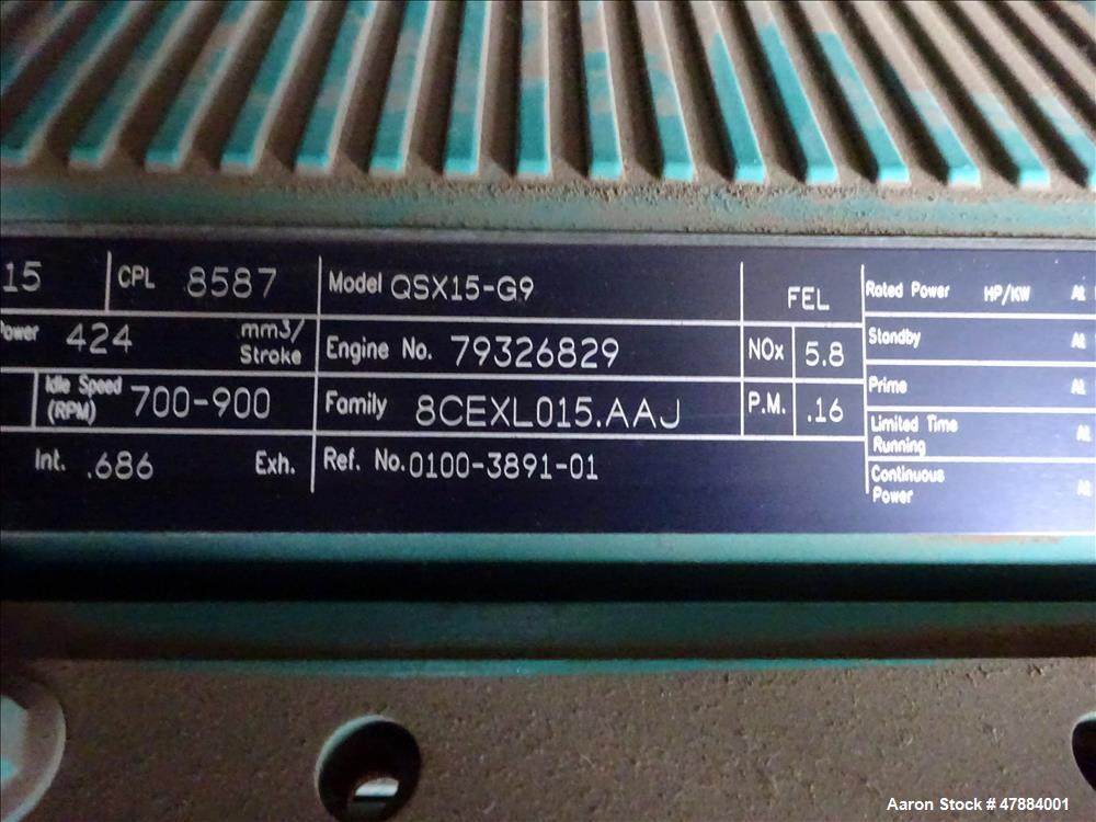 Cummins 500 kW diesel generator. Cummins QSK15-G9 engine, EPA Tier 2