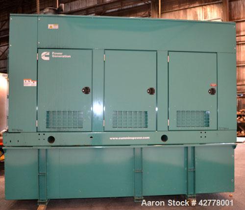 Used Cummins Onan 500kW Diesel Generator Set, model 500DFEK, serial #1080206597, EPA Tier II, engine model QSX15-G9 serial #79332347. 3/60/277-480V. Weather protective enclosure, 86dBA @ 25 foot fact...