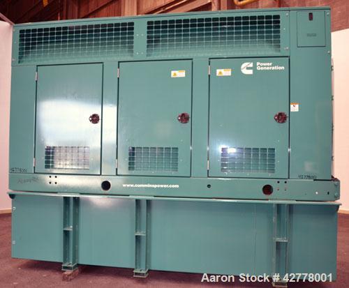 Used Cummins Onan 500kW Diesel Generator Set, model 500DFEK, serial #1080206597, EPA Tier II, engine model QSX15-G9 serial #79332347. 3/60/277-480V. Weather protective enclosure, 86dBA @ 25 foot fact...