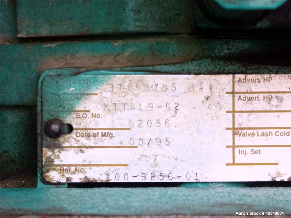 Used Cummins 500 kW Standby Diesel Generator Set, Model 500DFFB
