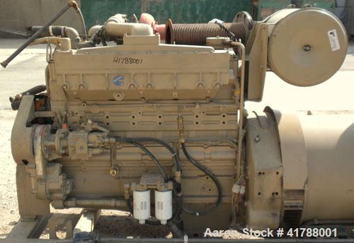 Used Cummins 350kW diesel generator Set. Model 502FDR7020JJW, Cummins NTTA855GS2 engine, SN-30127412, 535HP @ 1800 RPM. 3/60/277/480V. Remote radiator.battery charger, block heater. 470 hrs. Yr 1986.