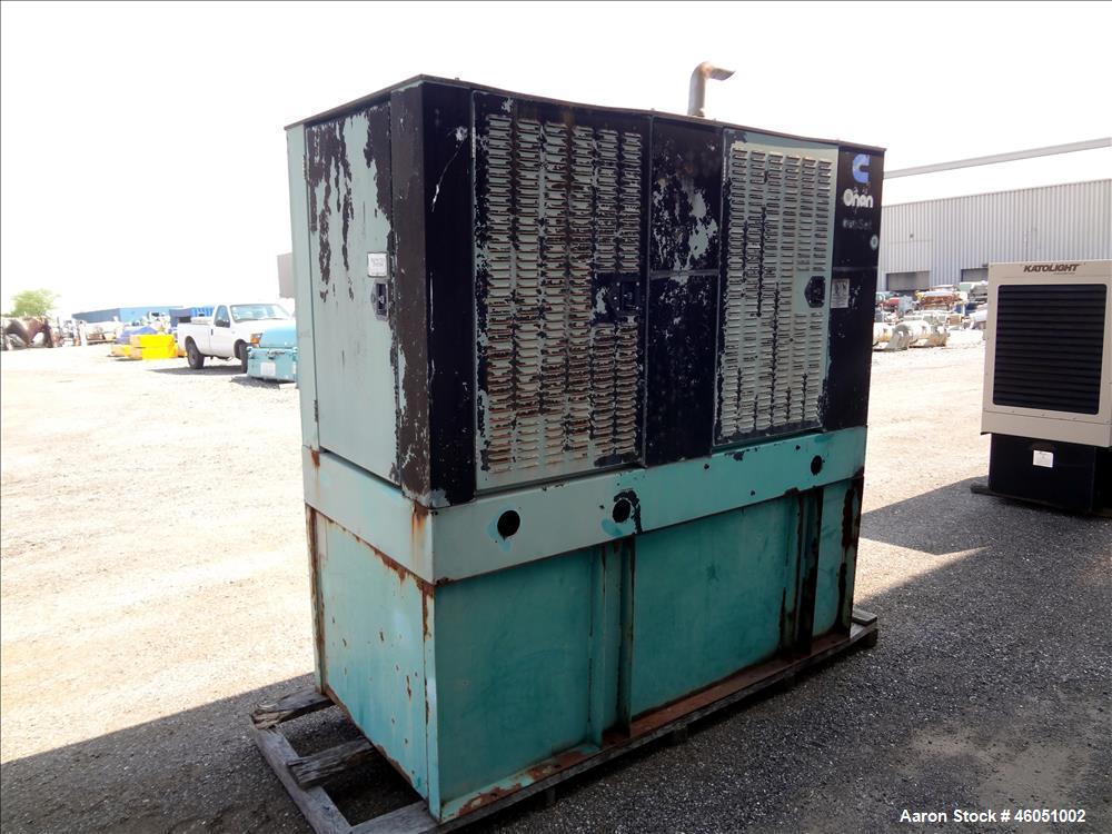 Used Cummins 50 kW standby (45 kW prime) diesel generator set, model 50DGCA, SN-C970633354. Cummins 4BT3.9-G1 engine rated 88 HP at 1800 RPM, SN-45494533. Rated and currently set up 50 kW 1/60/120/24...