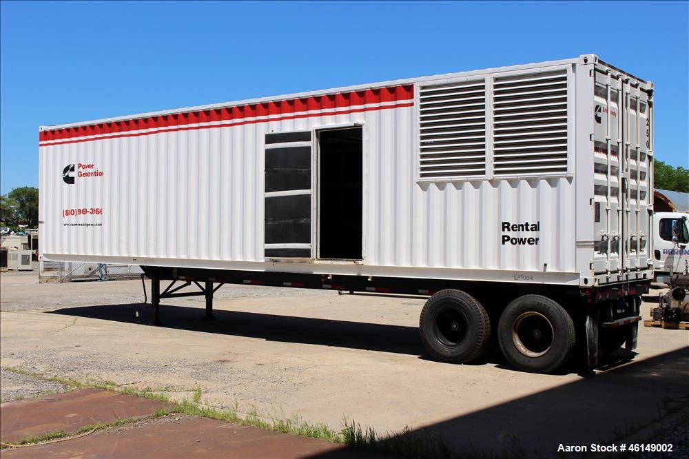 Used Cummins 600 kW standby (545 kW prime) portable /trailer mounted diesel generator set, model 600DFGB-60495A, SN-C930502586. Cummins VTA28-G5 engine rated 900 HP at 1800 RPM. PMG - permanent magne...
