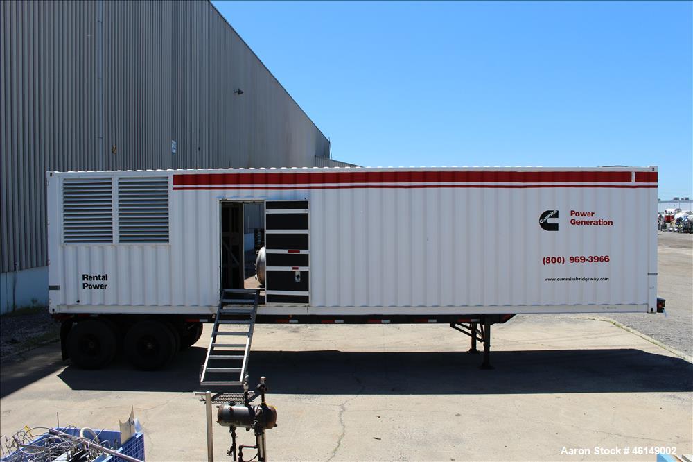 Used Cummins 600 kW standby (545 kW prime) portable /trailer mounted diesel generator set, model 600DFGB-60495A, SN-C930502586. Cummins VTA28-G5 engine rated 900 HP at 1800 RPM. PMG - permanent magne...