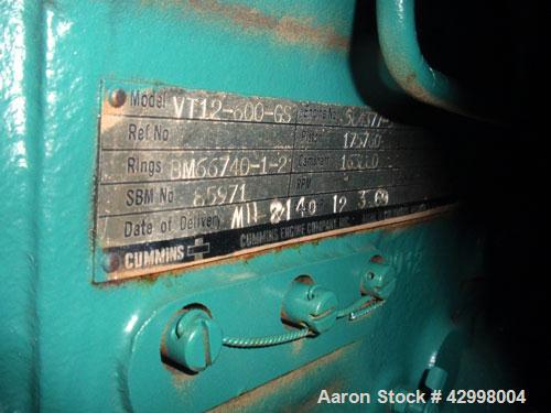 Used Cummins 400 KW diesel generator set, model 680FDC3041AC, 500 kva, 3/60/276-480 volt, serial# EM-90500. With Cummins model VT12-600-GS engine, 626 hours on meter