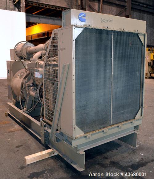 Used Cummins 600 kW Diesel Generator Set. Cummins model VTA28GS2 engine rated 900 HP @ 1800 RPM SN-37110166. 3/60/277/480V. Main-line circuit breaker. No muffler, includes muffler flex connections (s...