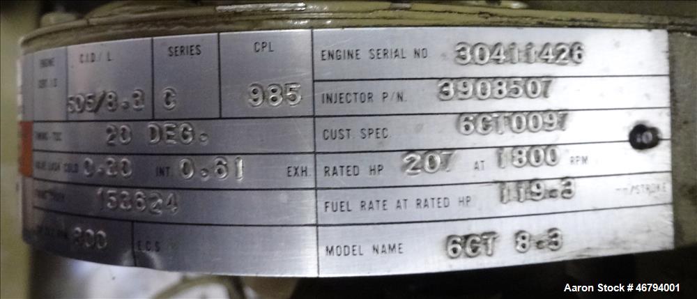 Used Cummins 125 KW standby diesel generator. Cummins 6CT8.3-GS engine