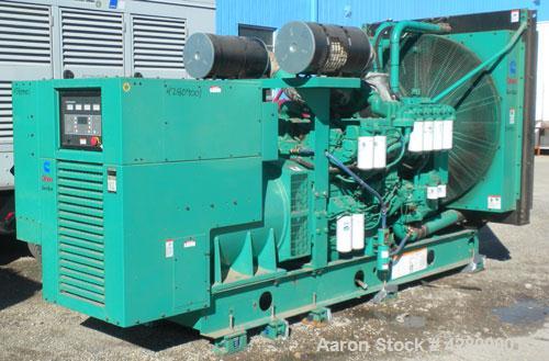 Used Cummins 750 kW standby (680 kW prime) diesel generator set. Cummins model 750DFHA-1386, SN-J000166135. Cummins QST30-G1-NR1 engine, EPA Tier 1, rated 1135 HP at 1800 RPM, SN-37195513, turbocharg...