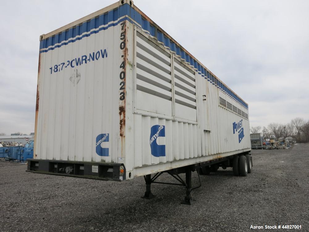Used Cummins 750 kW Standby Portable/Trailer Mounted Diesel Generator Set, Model 750DFHA-362