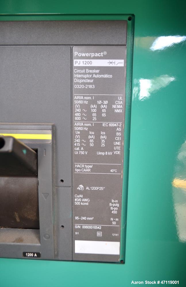 Used Cummins 750 kW Natural Gas Generator, Model 750GFLC. Cummins GTA50 Engine