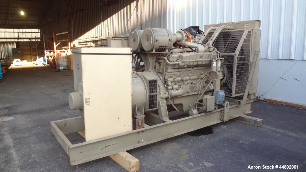 Used Cummins 600 kW Standby Diesel Generator Set. Cummins model VTA-28GS2-49999 engine rated 900 hp @ 1800 rpm, serial #37119900. 3/60/277/480V. Drop over weather enclosure.  154 hours. Year 1988.  P...