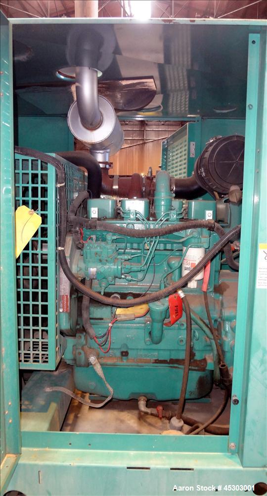 Used Cummins 60kW standby (55kW prime) diesel generator set, model DGCB-4957237 SN-C010222503. Cummins 4TB3.9-G4 rated 102 HP at 1800 RPM. 1/60/120-240V, 12 lead reconnectable to other 3 phase voltag...