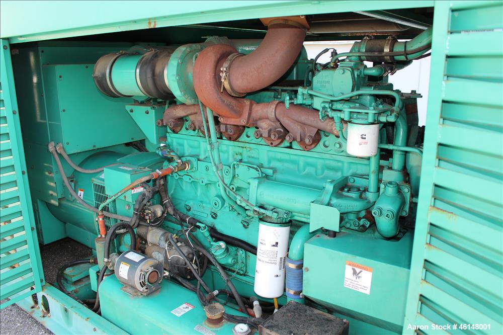Used Cummins 300 kW standby (270 kW prime) diesel generator set, model DFCB, SN-D000093851. Cummins model NTA-855-G2 engine rated 465 HP at 1800 RPM, SN-30364216. 3/60/277/480V. 600 Amp main- line ci...