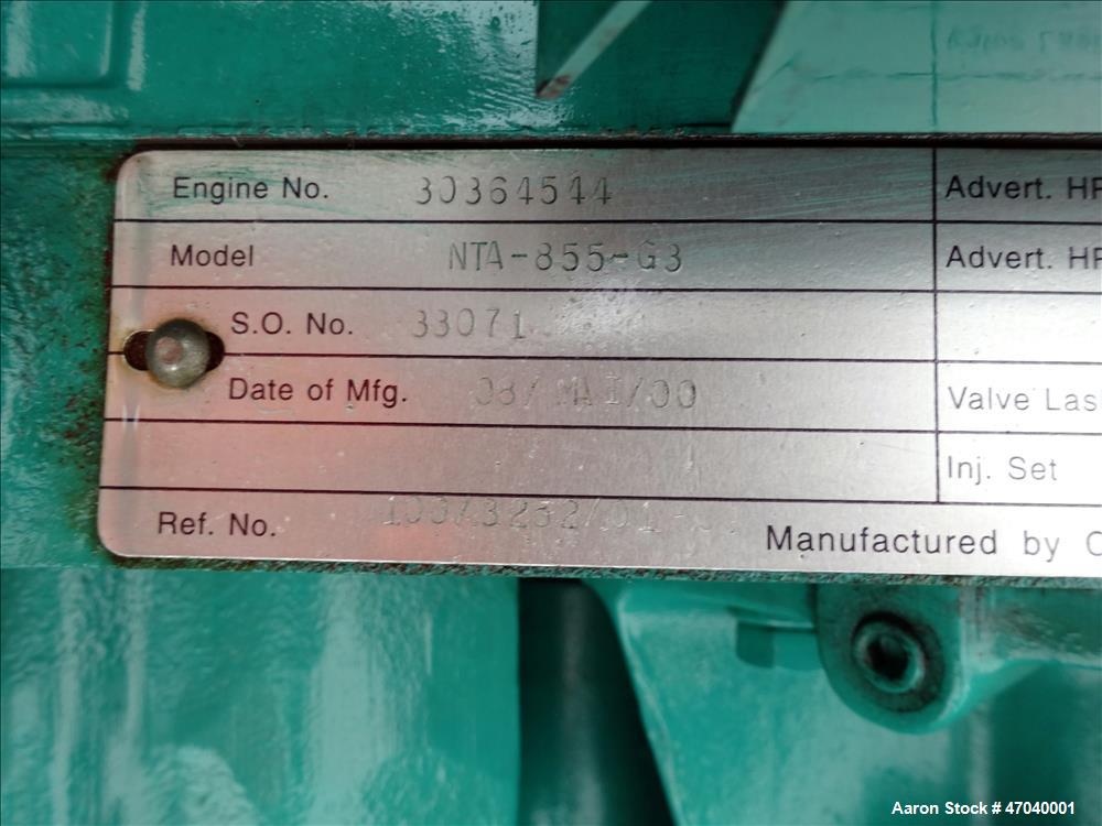 Used Cummins 350 kW diesel generator set, model DFCC. Cummins NTA855-G3 engine