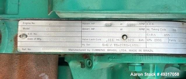Cummins DFCE Standby Diesel Generator Set – 400 kW, NTA-855-G5 Engine (Used)