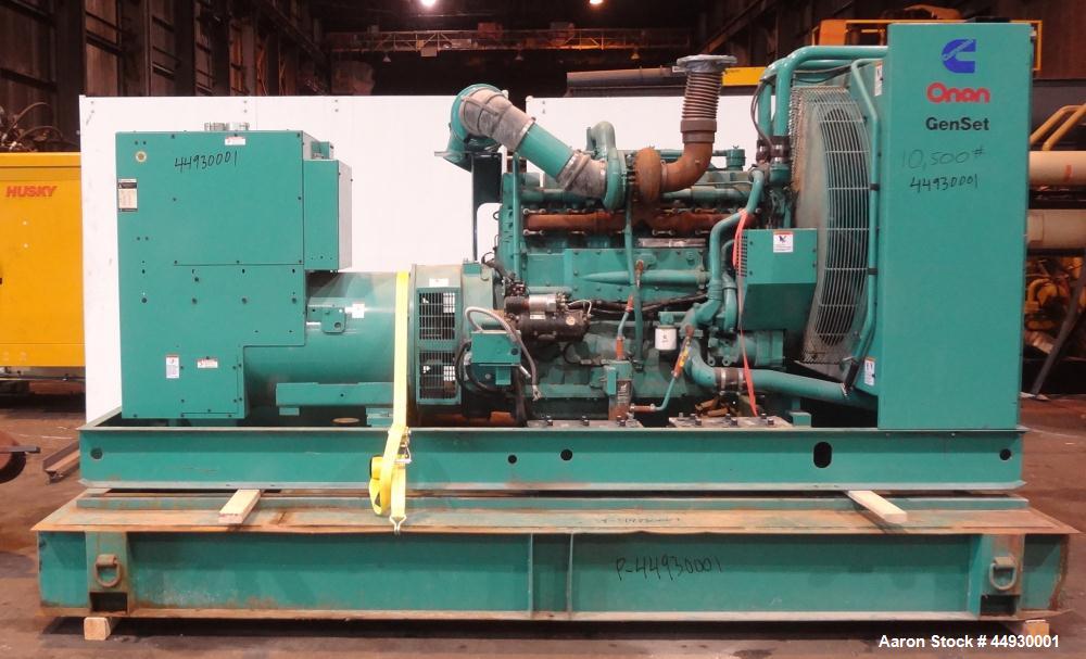 Used Cummins 500 kW standby (455 kW prime) diesel generator set, model DFED-3381494, SN-K990022657. Cummins KTA19-G4 engine rated 755HP at 1800 RPM, SN-37190171. 3/60/277/480V. 800 Amp main-line circ...